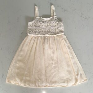 Girls Cream Crochet Bodice Dress - Kids Dresses